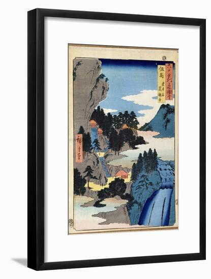 Mountain Landscape, from the Series 'Views of the 60-Odd Provinces', pub. by Kosheihei, 1853-Ando Hiroshige-Framed Giclee Print