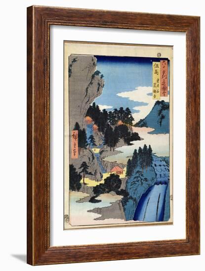Mountain Landscape, from the Series 'Views of the 60-Odd Provinces', pub. by Kosheihei, 1853-Ando Hiroshige-Framed Giclee Print