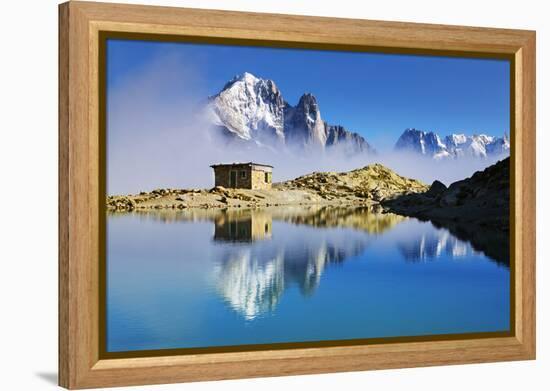 Mountain Landscape, Lac Blanc, Aiguille Vert and Les Drus with Clouds Rising, Haute Savoie, France-Frank Krahmer-Framed Premier Image Canvas