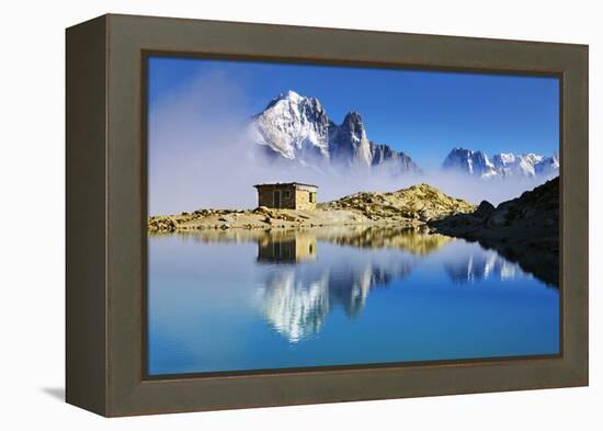 Mountain Landscape, Lac Blanc, Aiguille Vert and Les Drus with Clouds Rising, Haute Savoie, France-Frank Krahmer-Framed Premier Image Canvas