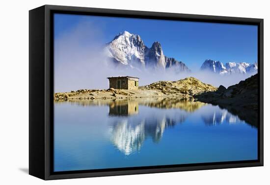 Mountain Landscape, Lac Blanc, Aiguille Vert and Les Drus with Clouds Rising, Haute Savoie, France-Frank Krahmer-Framed Premier Image Canvas