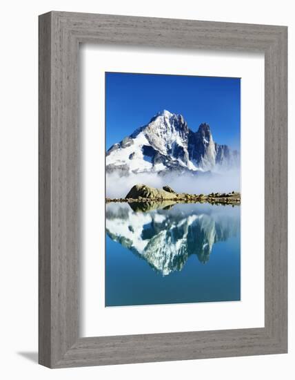 Mountain Landscape, Lac Blanc with Aiguille Vert and Les Drus, Haute Savoie, France, September 2008-Frank Krahmer-Framed Photographic Print