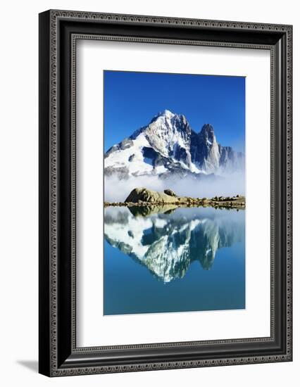 Mountain Landscape, Lac Blanc with Aiguille Vert and Les Drus, Haute Savoie, France, September 2008-Frank Krahmer-Framed Photographic Print