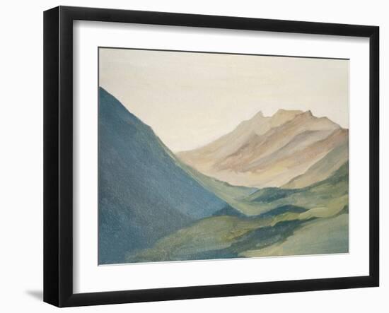 Mountain Landscape, Mountains at Dawn, Oil Painting-Shemelina-Framed Photographic Print