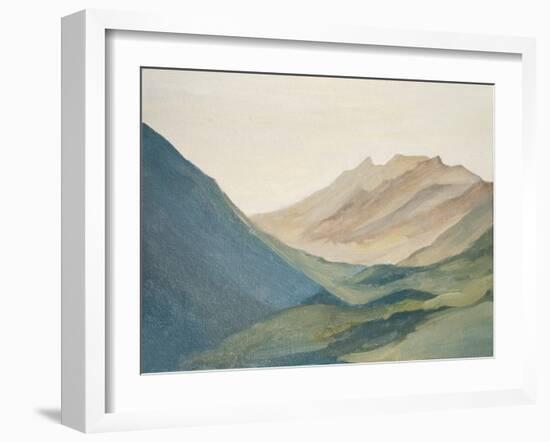 Mountain Landscape, Mountains at Dawn, Oil Painting-Shemelina-Framed Photographic Print