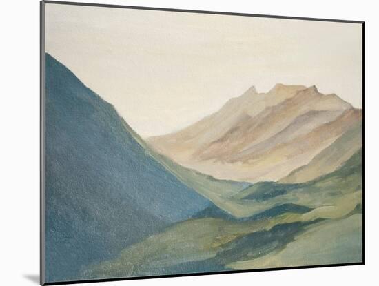 Mountain Landscape, Mountains at Dawn, Oil Painting-Shemelina-Mounted Photographic Print