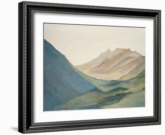 Mountain Landscape, Mountains at Dawn, Oil Painting-Shemelina-Framed Photographic Print