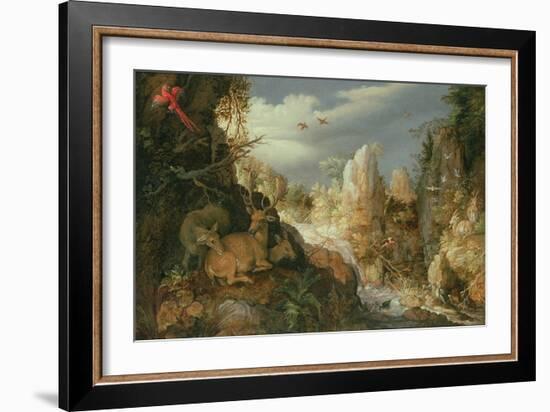 Mountain Landscape with Deer-Roelandt Jacobsz Savery-Framed Giclee Print