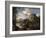 Mountain Landscape with Figures and a Man Bathing-Salvator Rosa-Framed Giclee Print