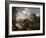 Mountain Landscape with Figures and a Man Bathing-Salvator Rosa-Framed Giclee Print