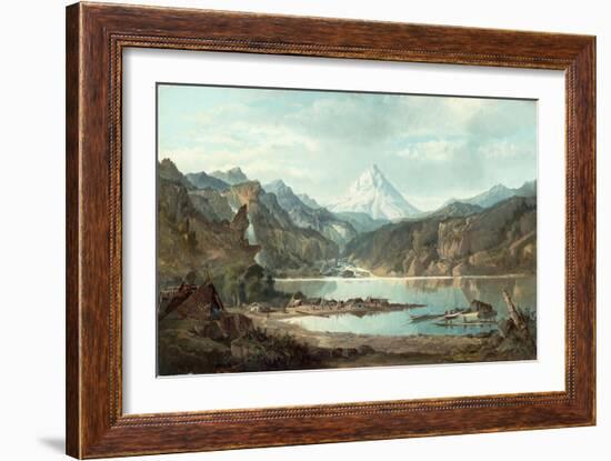 Mountain Landscape with Indians, 1870-75-John Mix Stanley-Framed Giclee Print