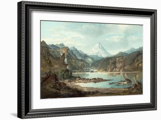 Mountain Landscape with Indians, 1870-75-John Mix Stanley-Framed Giclee Print