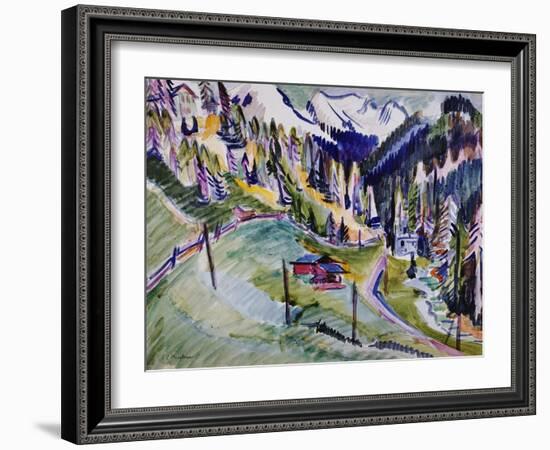 Mountain Landscape-Ernst Ludwig Kirchner-Framed Giclee Print