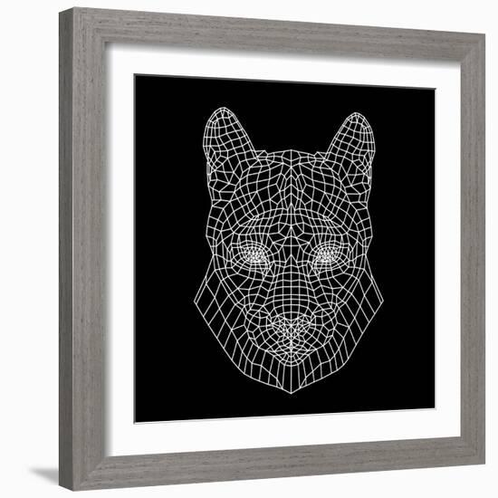 Mountain Lion Black Mesh-Lisa Kroll-Framed Art Print