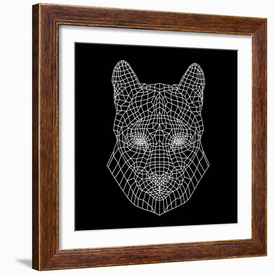 Mountain Lion Black Mesh-Lisa Kroll-Framed Art Print