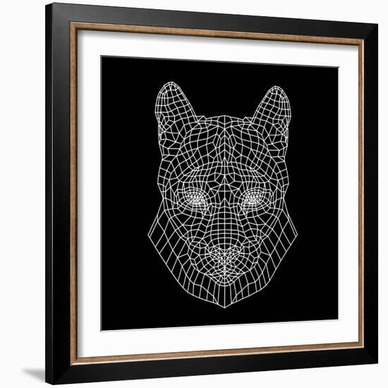 Mountain Lion Black Mesh-Lisa Kroll-Framed Art Print