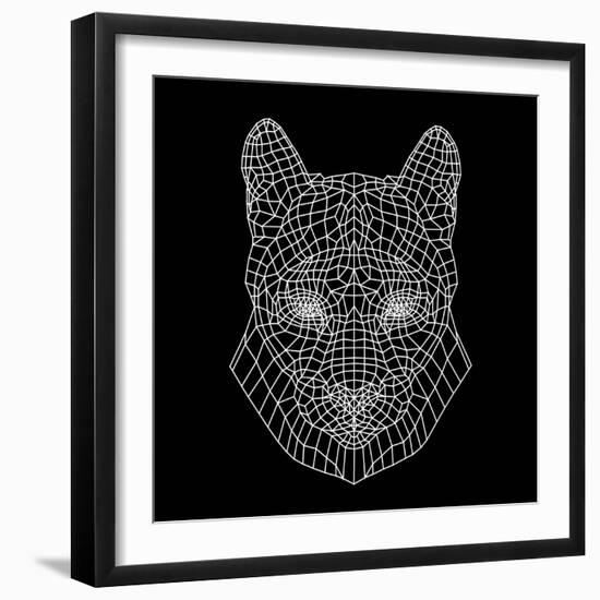 Mountain Lion Black Mesh-Lisa Kroll-Framed Art Print