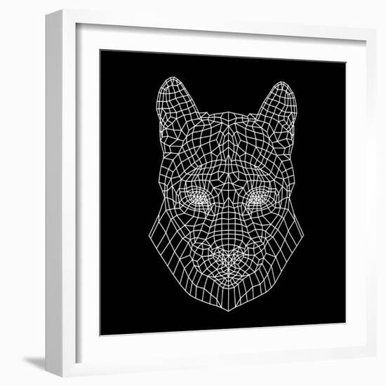 Mountain Lion Black Mesh-Lisa Kroll-Framed Art Print