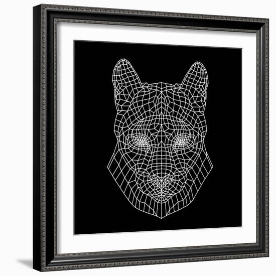 Mountain Lion Black Mesh-Lisa Kroll-Framed Art Print