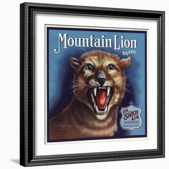 Mountain Lion Brand - Riverside, California - Citrus Crate Label-Lantern Press-Framed Art Print