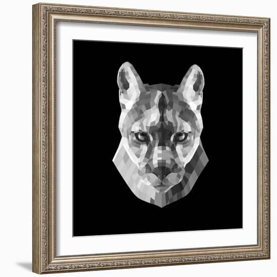 Mountain Lion Head-Lisa Kroll-Framed Art Print