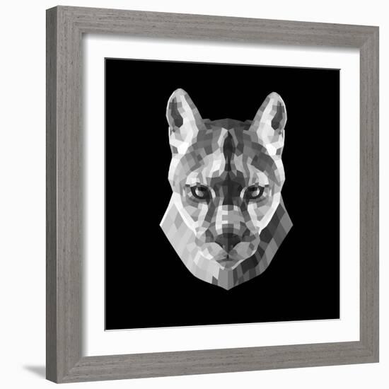 Mountain Lion Head-Lisa Kroll-Framed Art Print