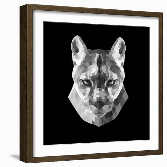 Mountain Lion Head-Lisa Kroll-Framed Art Print