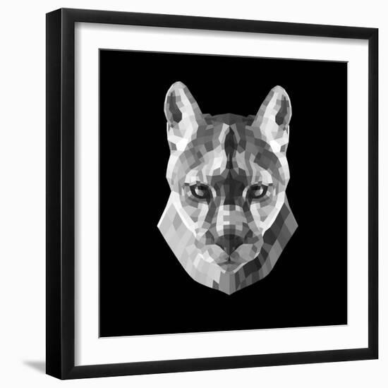 Mountain Lion Head-Lisa Kroll-Framed Art Print