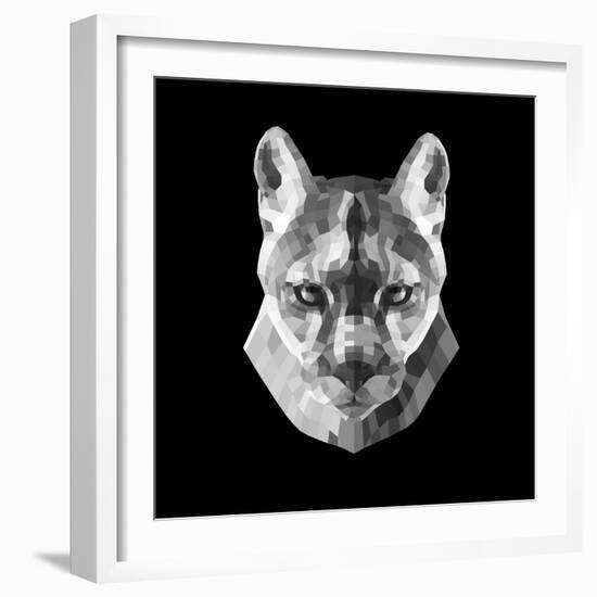 Mountain Lion Head-Lisa Kroll-Framed Art Print