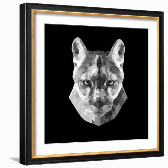 Mountain Lion Head-Lisa Kroll-Framed Art Print