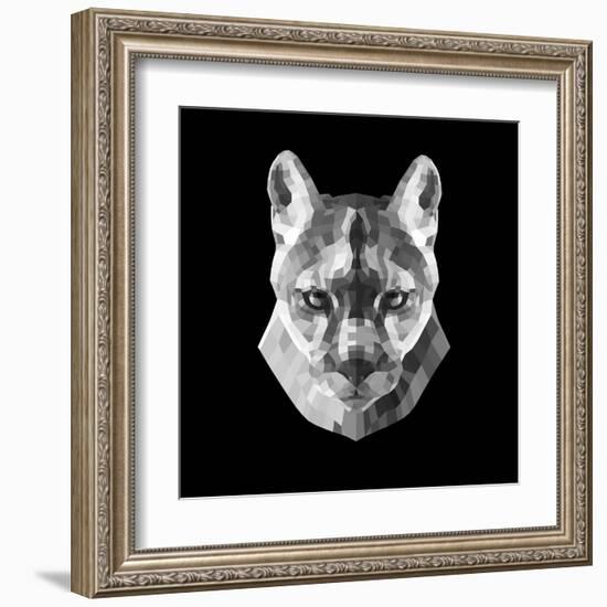 Mountain Lion Head-Lisa Kroll-Framed Art Print