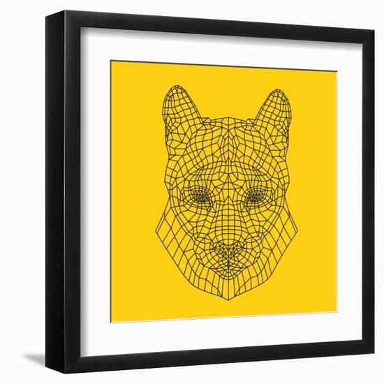 Mountain Lion Yellow Mesh-Lisa Kroll-Framed Art Print