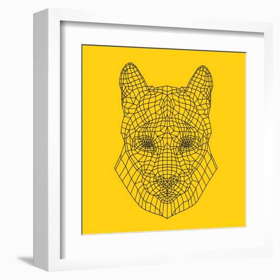 Mountain Lion Yellow Mesh-Lisa Kroll-Framed Art Print