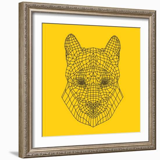 Mountain Lion Yellow Mesh-Lisa Kroll-Framed Art Print