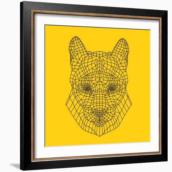 Mountain Lion Yellow Mesh-Lisa Kroll-Framed Art Print