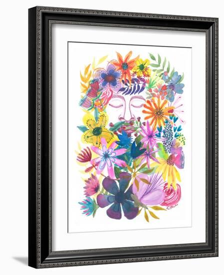 Mountain Man Floral Beard-Kerstin Stock-Framed Art Print