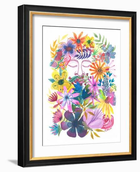 Mountain Man Floral Beard-Kerstin Stock-Framed Art Print