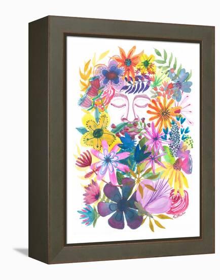 Mountain Man Floral Beard-Kerstin Stock-Framed Stretched Canvas