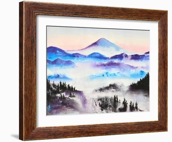 Mountain Mist Landscape-Michelle Faber-Framed Giclee Print