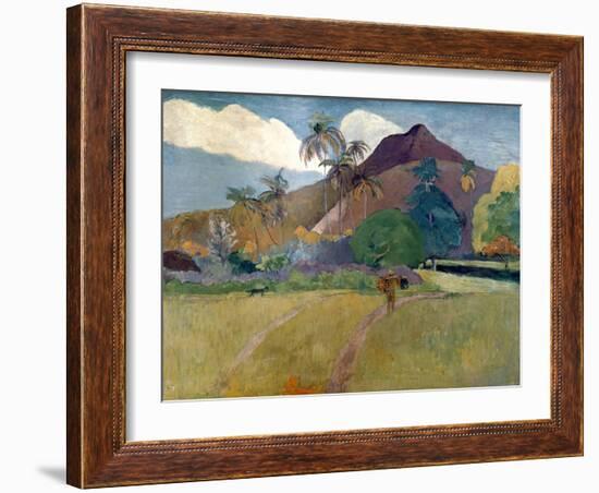 Mountain on Tahiti, 1893-Paul Gauguin-Framed Giclee Print