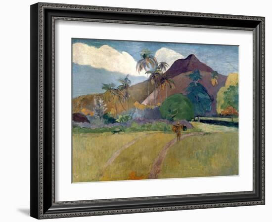 Mountain on Tahiti, 1893-Paul Gauguin-Framed Giclee Print