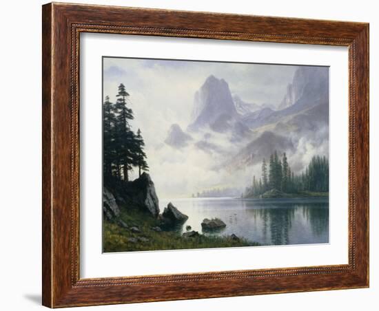 Mountain Out of the Mist-Albert Bierstadt-Framed Giclee Print