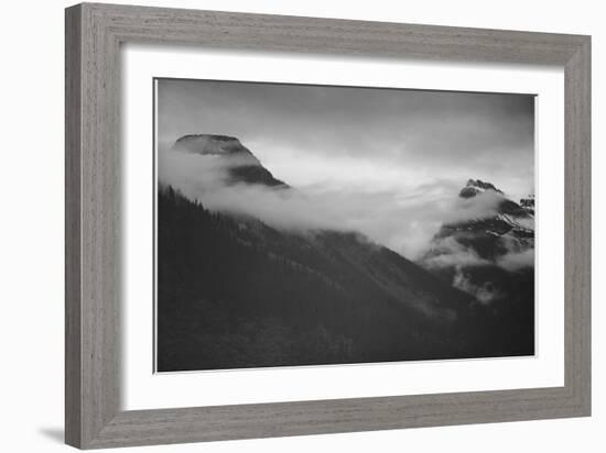 Mountain Partially Covered With Clouds "In Glacier National Park" Montana. 1933-1942-Ansel Adams-Framed Art Print