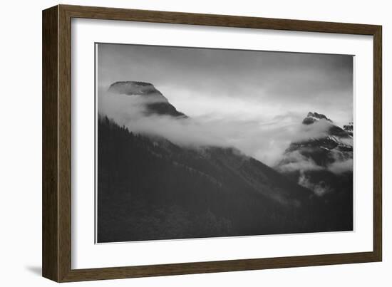 Mountain Partially Covered With Clouds "In Glacier National Park" Montana. 1933-1942-Ansel Adams-Framed Art Print