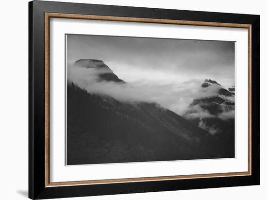 Mountain Partially Covered With Clouds "In Glacier National Park" Montana. 1933-1942-Ansel Adams-Framed Art Print