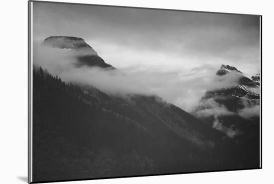 Mountain Partially Covered With Clouds "In Glacier National Park" Montana. 1933-1942-Ansel Adams-Mounted Art Print