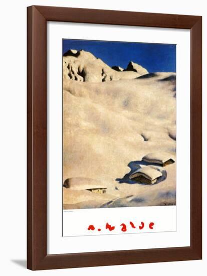 Mountain Pastures in Snow-Alfons Walde-Framed Art Print