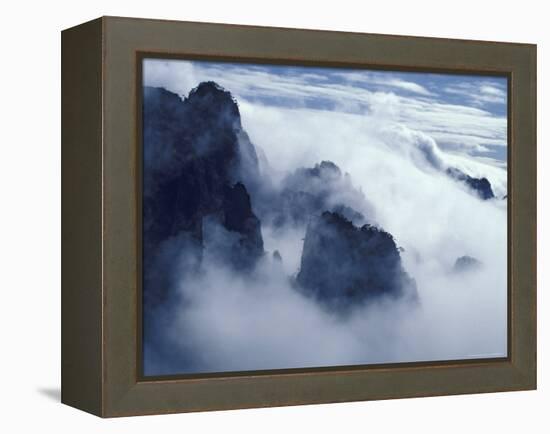 Mountain Peaks in Mist, Mt. Huangshan (Yellow Mountain), China-Keren Su-Framed Premier Image Canvas