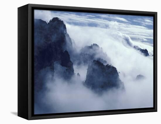 Mountain Peaks in Mist, Mt. Huangshan (Yellow Mountain), China-Keren Su-Framed Premier Image Canvas