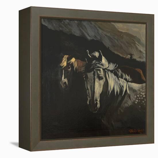 Mountain Ponies-Jennifer Wright-Framed Premier Image Canvas